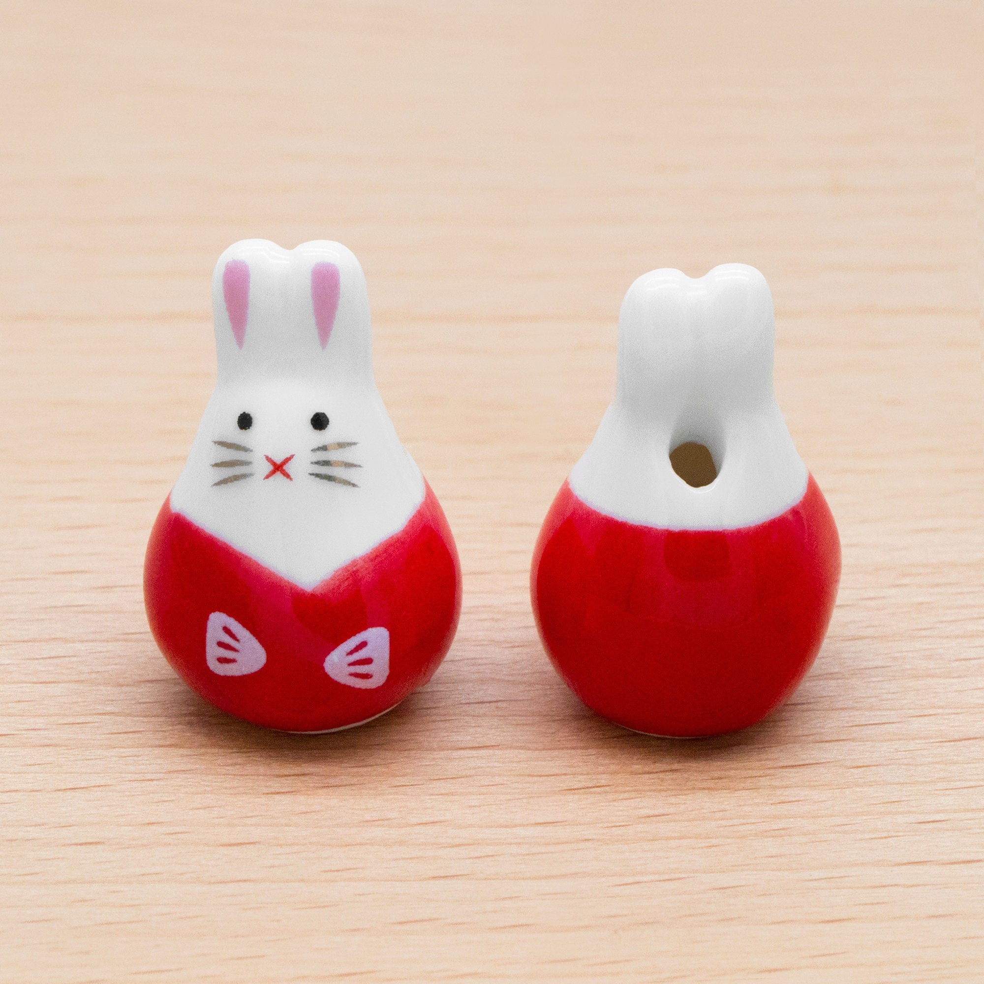 10pcs Kawaii Porcelain Bunny Beads, Ceramic Lovely Rabbit beads, Top Drilled Animal Beads -(TC-163)